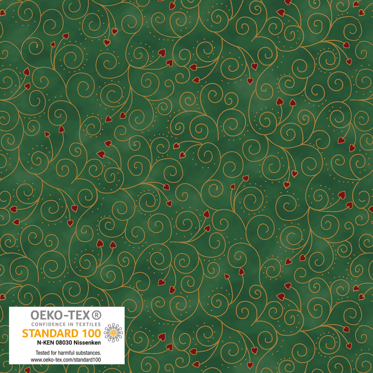 GreenGold Spiral Hearts || We Love Christmas