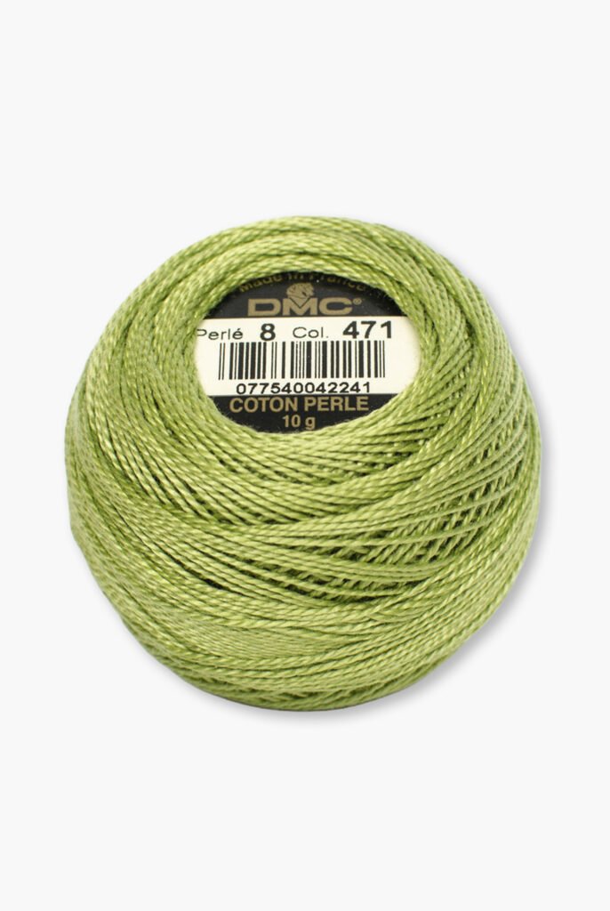 DMC Perlé No. 8 – Color 471 – 100% Cotton – 10 g Thread Ball