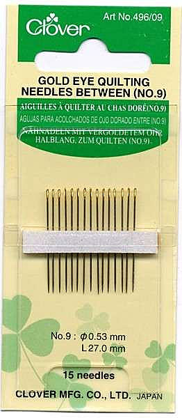 Clover Gold Eye Quilting/Between Needles - Size 9