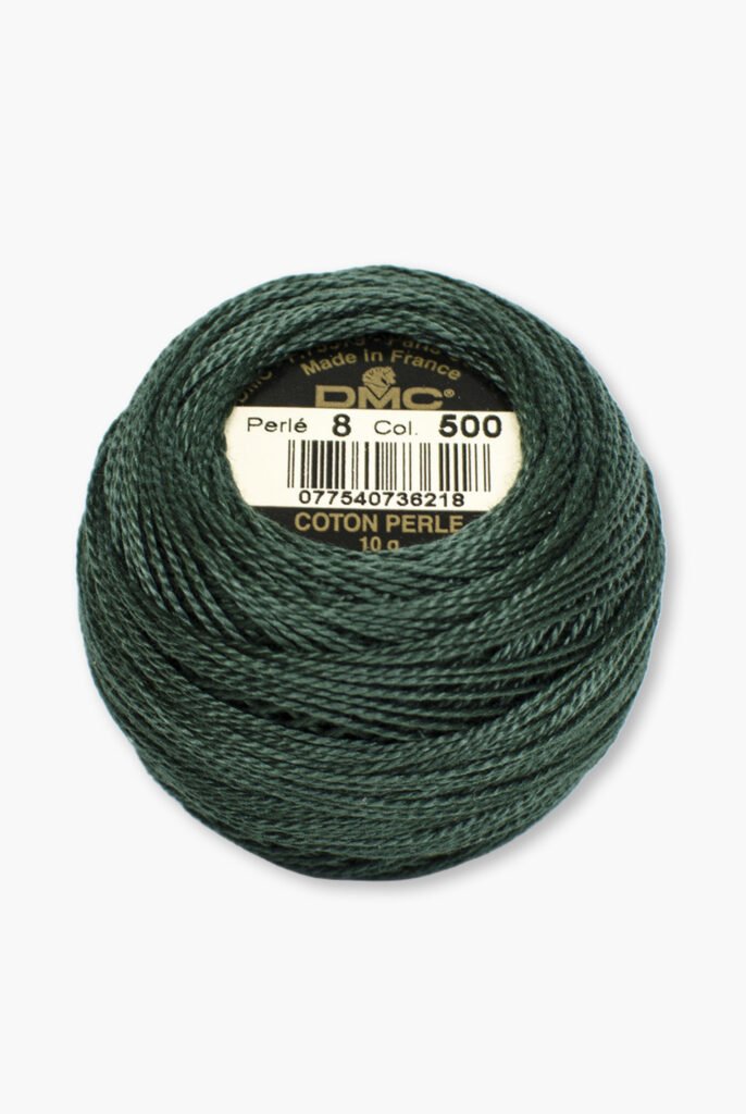 DMC Perlé No. 8 – Couleur 500 – 100% coton – 10 g de fil en pelote