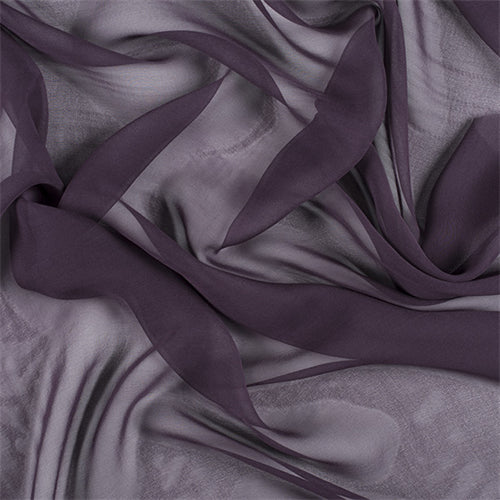 Runway Silks Aubergine Silk Chiffon Fabric - Reorderable