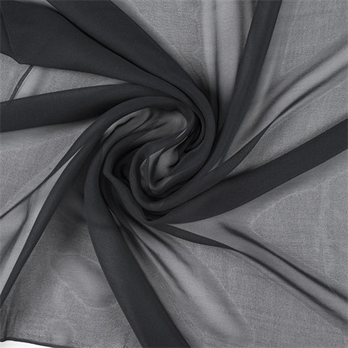 Runway Silks Black Silk Chiffon Fabric - Reorderable