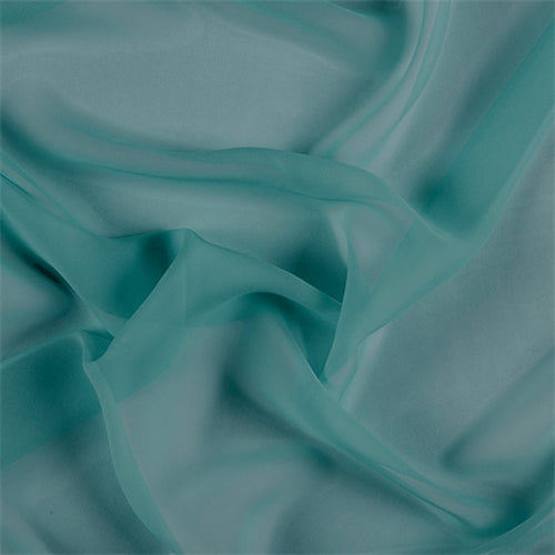 Runway Silks Teal Silk Chiffon Fabric - Reorderable