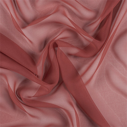 Runway Silks Antique Red Wide Silk Chiffon Fabric - Reorderable