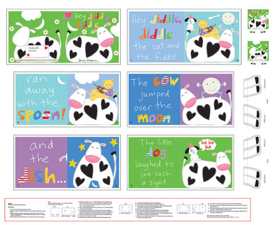 Studio E - Cuddle Books - Hey Diddle, Diddle by Sandra Magsamen - 5057P-1 - Approx 36" x 42