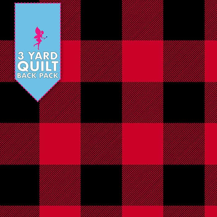 Red Buffalo Plaid 108" Wide 3 Yard Quilt Fabric Back Pack