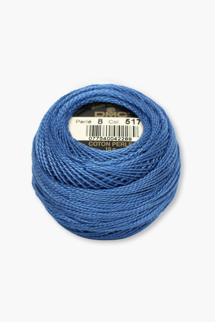 DMC Perlé No. 8 – Color 517 – 100% Coton – Balle de fil de 10 g