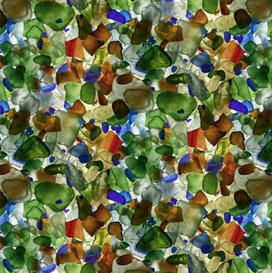 Whistler Studio Landscapes 2020 Digital 52121D-X Sea Glass Mermaids Tails| SOLD BY THE HALF-YARD