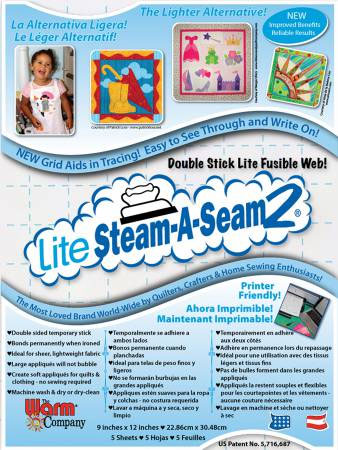 Lite Steam-A-Seam 2 - 9 Inch X 12 Inch Sheets