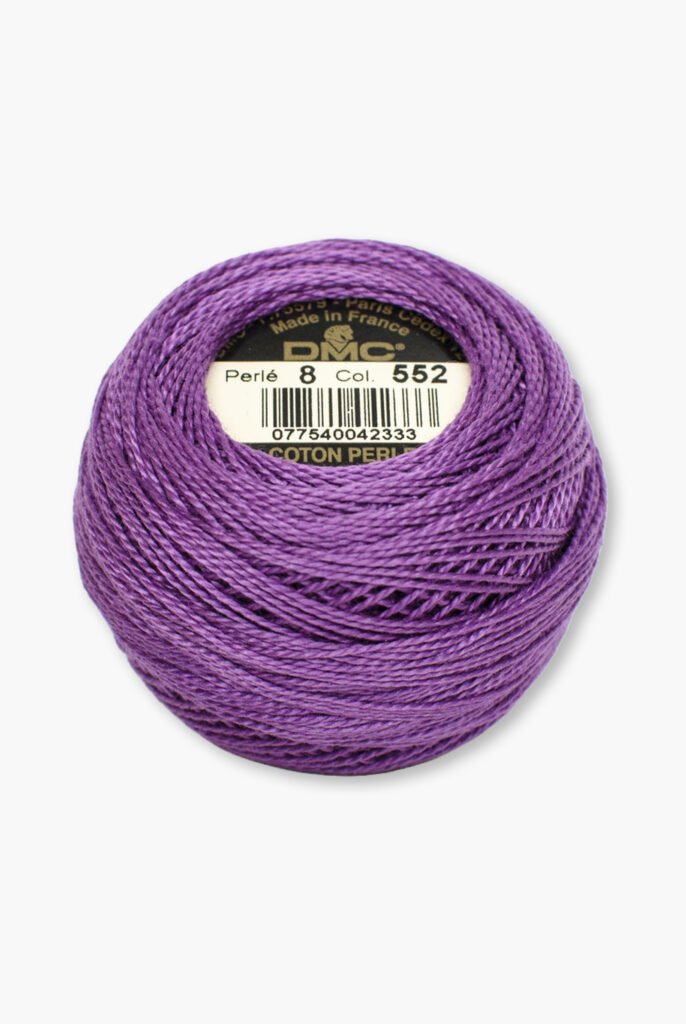 DMC Perlé No. 8 – Color 552 – 100% coton – Balle de fil de 10 g