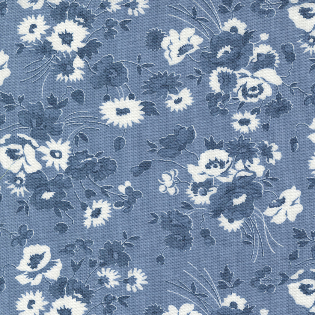Nantucket Summer Somerset Florals Lake M5526025 by Camille Roskelley for Moda fabrics- (Sold in 25cm increments)