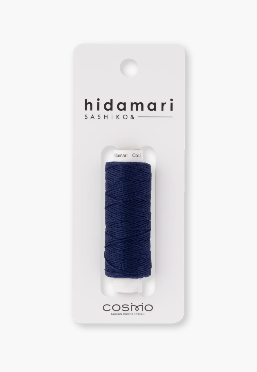 COSMO Hidamari Sashiko Garn 88 – Farbe 5 Indigoblau – 100% feste Baumwolle
