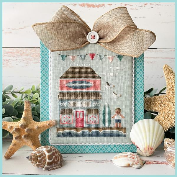 Surf Shop Beach Boardwalk Cross Stitch Pattern Country Cottage Needleworks