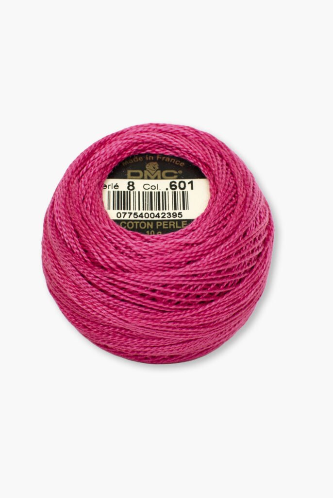 DMC Perlé No. 8 – Color 601 – 100% Cotton – 10 g Thread Ball