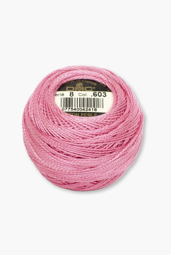 DMC Perlé No. 8 – Color 603 – 100% Cotton – 10 g Thread Ball