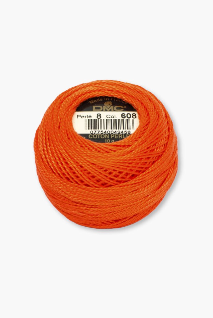 DMC Perlé No. 8 – Colore 608 – 100% Cotone – Gomitolo da 10 g