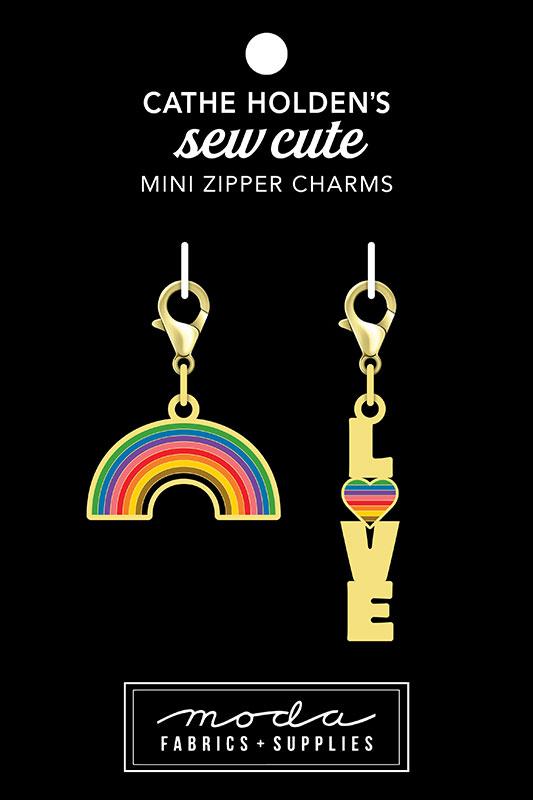 Zipper Pulls-Mini Rainbow Love 2ct