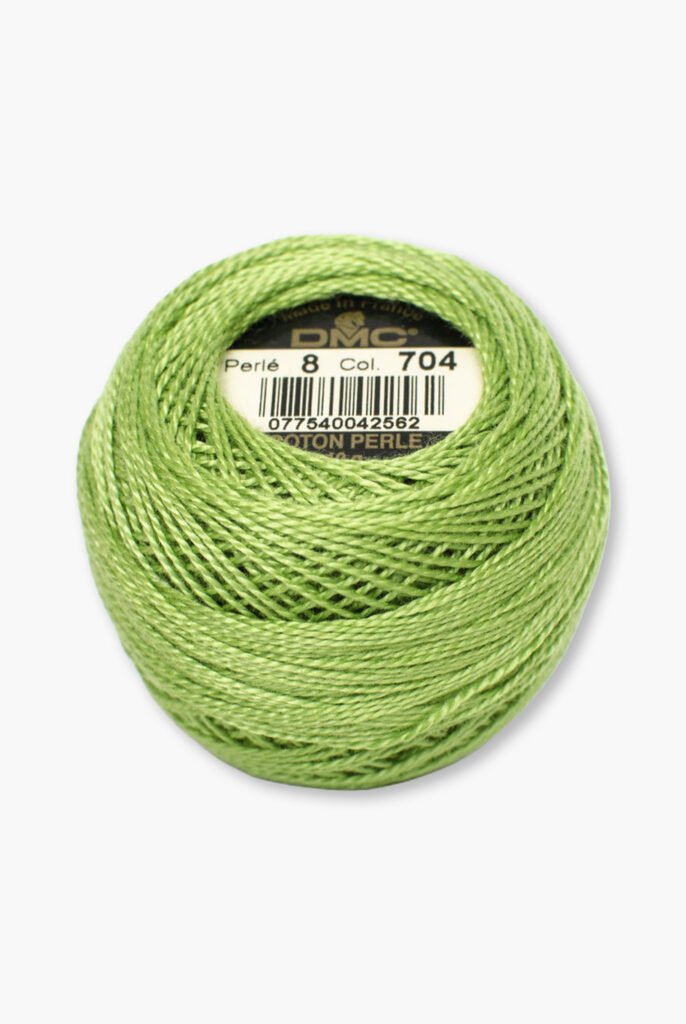 DMC Perlé No. 8 – Color 704 – 100% Cotton – 10 g Thread Ball
