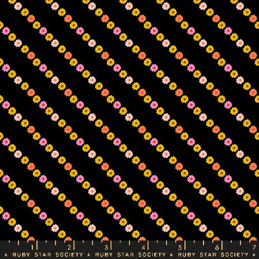 Ooh Lucky Lucky - Black Flower Stripe