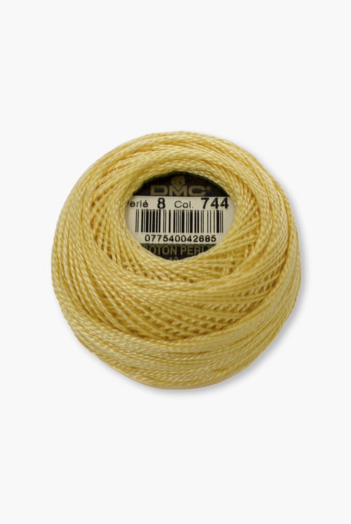 DMC Perlé No. 8 – Color 744 – 100% Cotton – 10 g Thread Ball