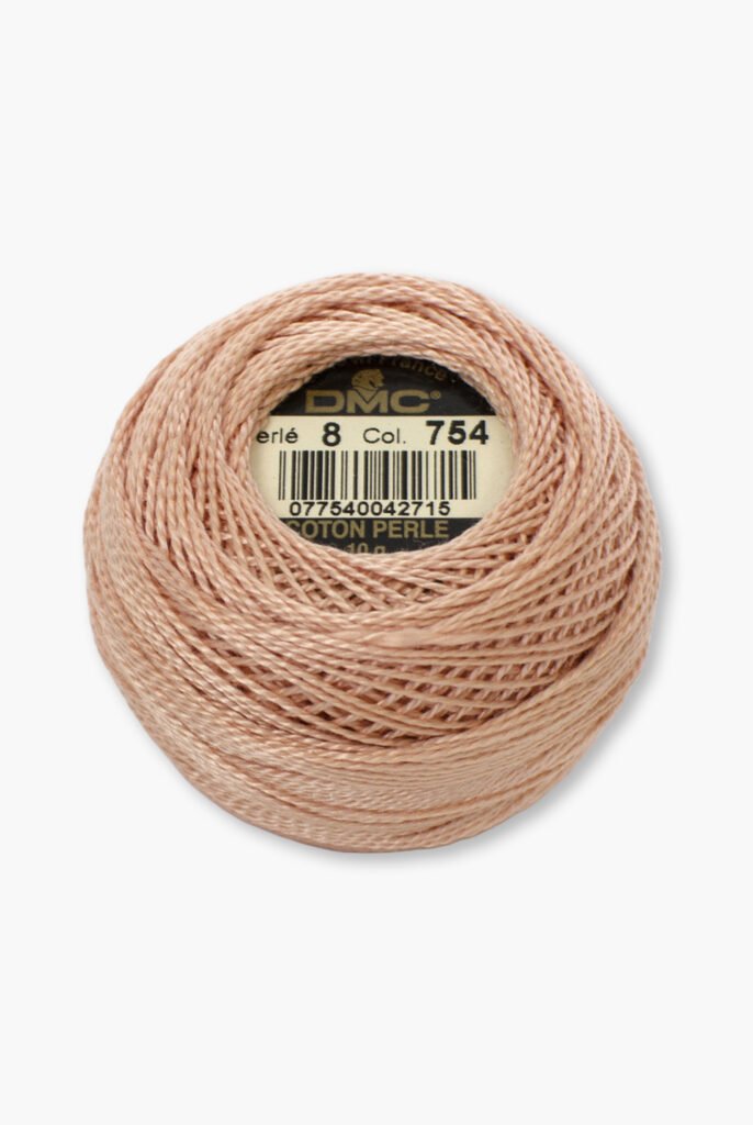 DMC Perlé No. 8 – Colore 754 – 100% Cotone – Gomitolo da 10 g