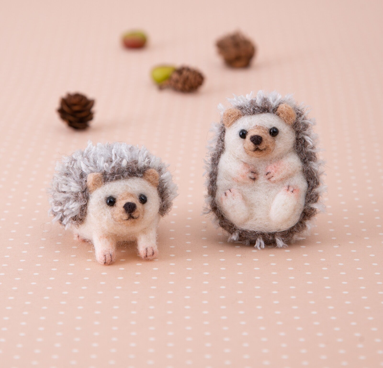 Needle Felting Kit - Hedgehogs - Version A