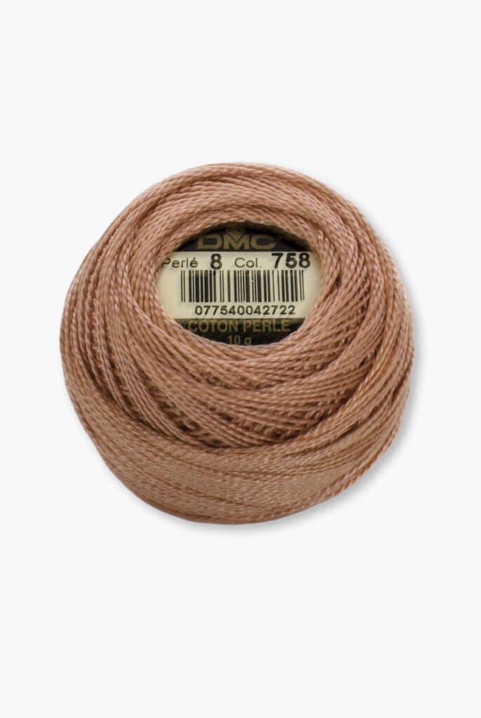 DMC Perlé No. 8 – Colore 758 – 100% Cotone – Gomitolo da 10 g
