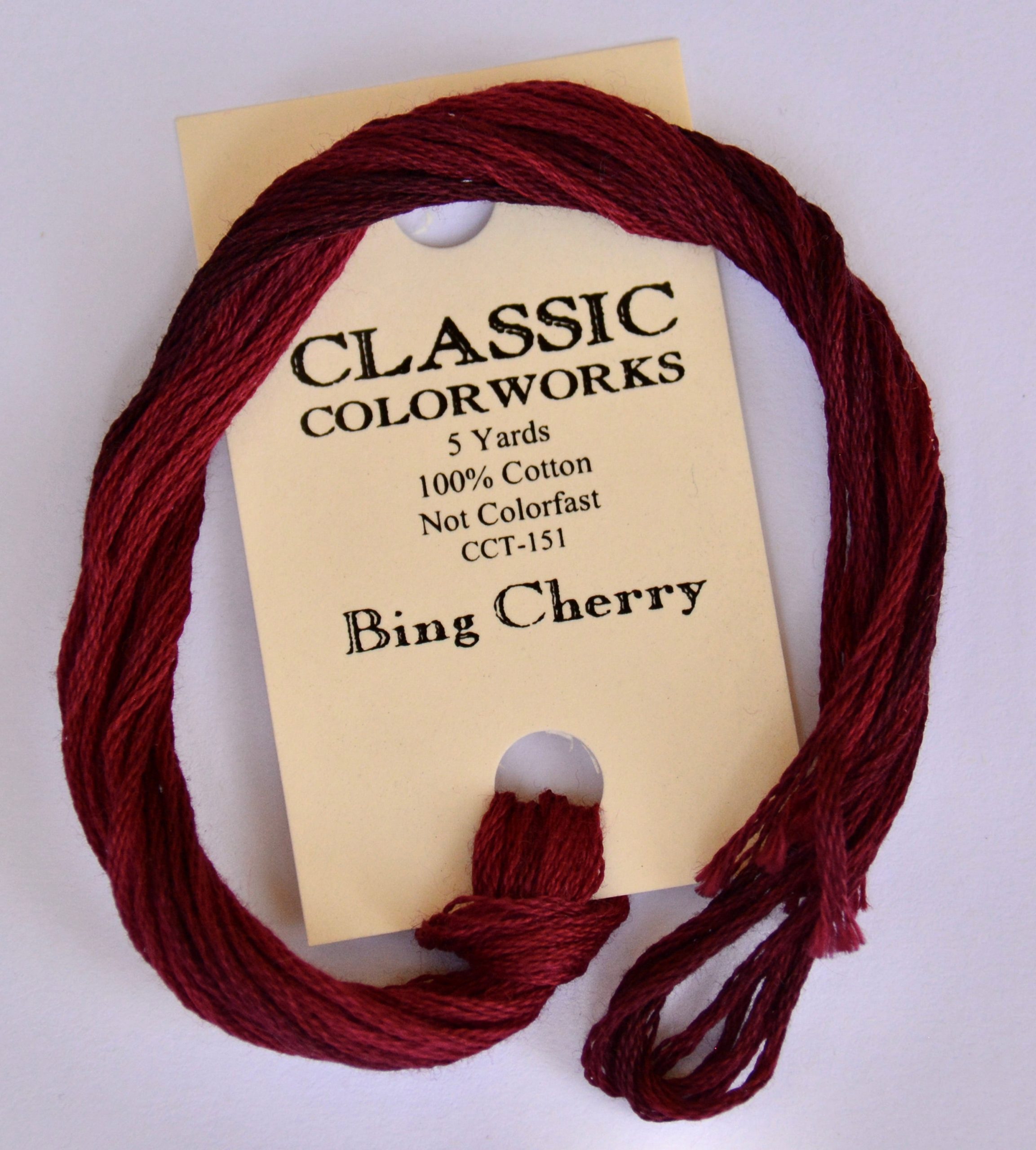 Bing Cherry Red Classic Colorworks 6-Strand Hand-Dyed Embroidery Floss
