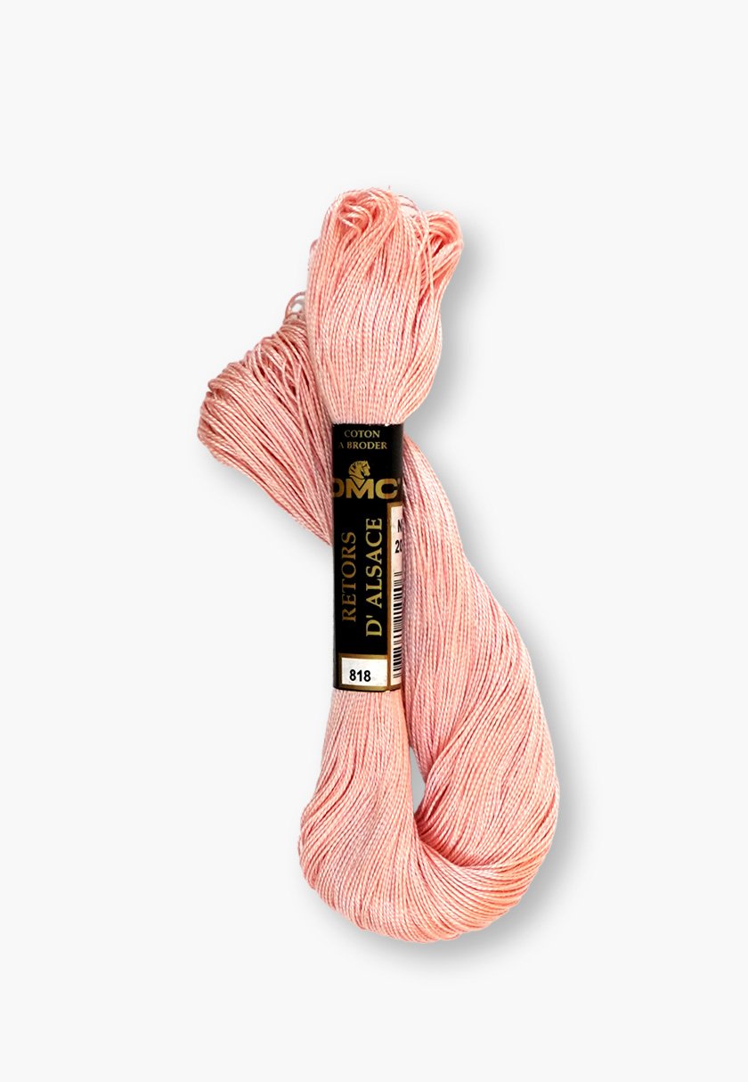 DMC Retors d’Alsace No. 8 – Couleur 818 – 100% coton – Fil de 20 g en écheveau