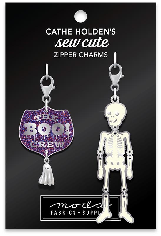 Zipper Pulls-Skeleton Boo Badge