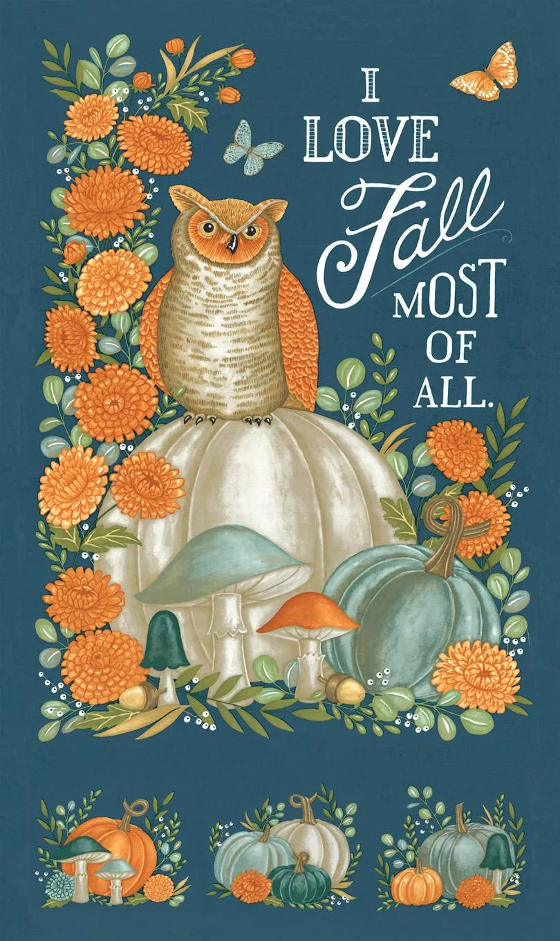 I Love Fall Most of All Harvest Night Panel 24" x 43”