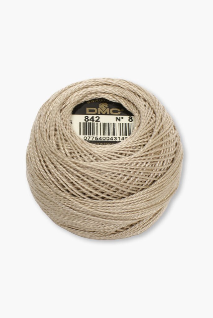 DMC Perlé No. 8 – Color 842 – 100% Coton – Balle de fil de 10 g