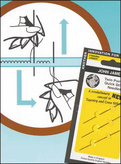 Twin Pointed Size 24 Quick Stitch Tapestry Needles by John James