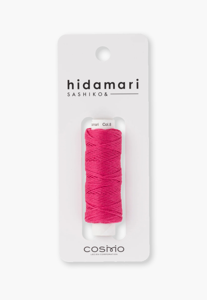 COSMO Hidamari Sashiko Thread 88 – Color 8 Raspberry Sorbet – 100% coton solide