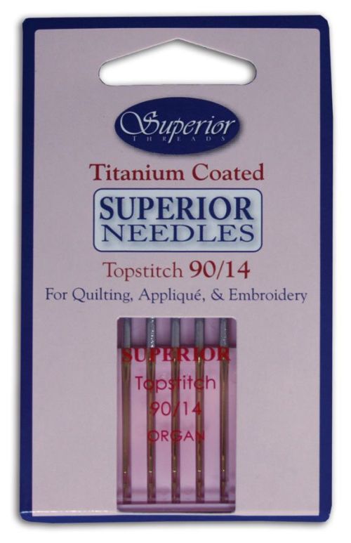Superior Titanium-Coated Needle - #90/14 Topstitch