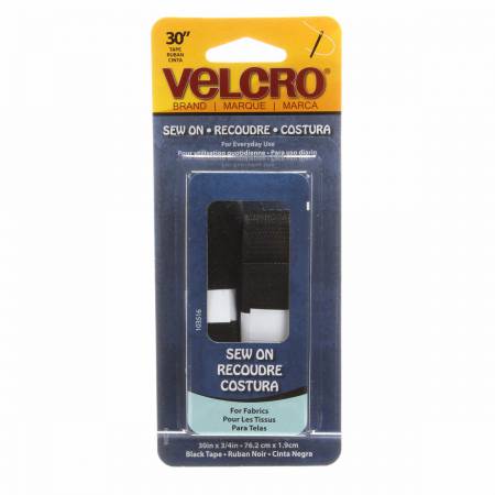 VELCRO Brand Fastener Regular Duty Strip Black 3/4in x 30in