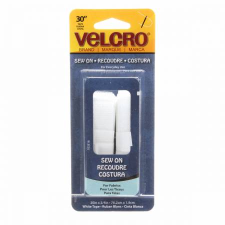 VELCRO Brand Fastener Regular Duty Strip White 3/4in x 30in