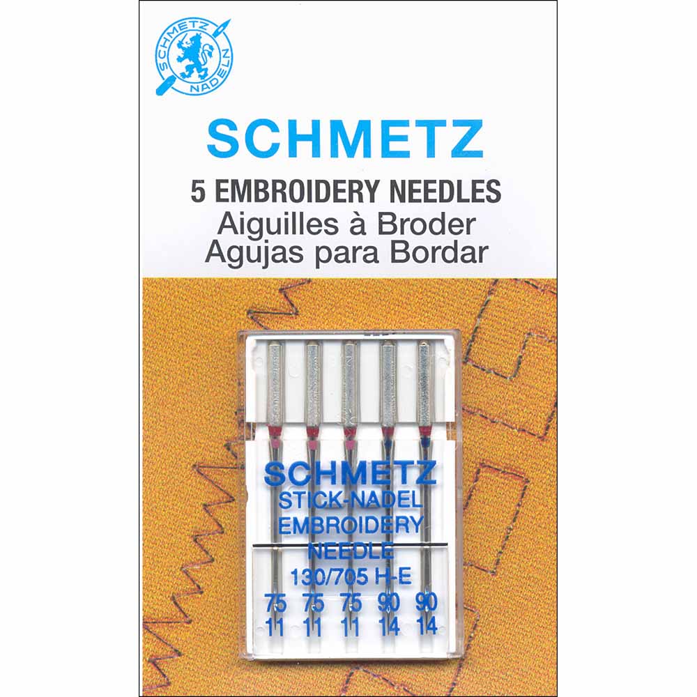 Schmetz Embroidery Machine Needles Assorted Sizes #1742 (5/Pkg)
