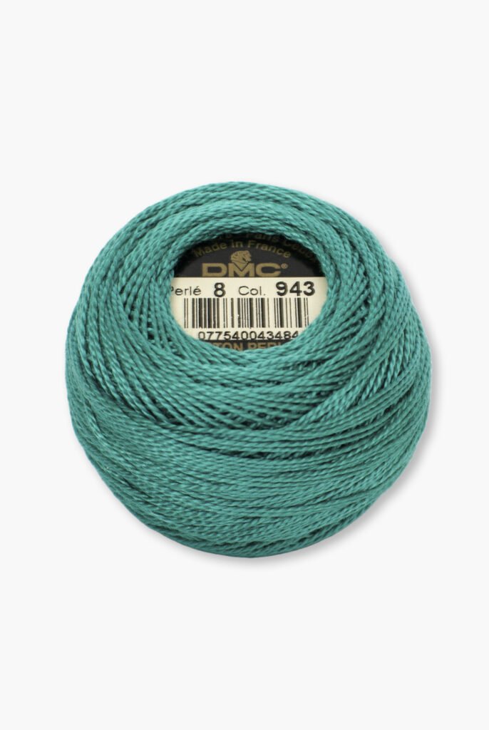 DMC Perlé No. 8 – Color 943 – 100% Coton – Balle de fil de 10 g