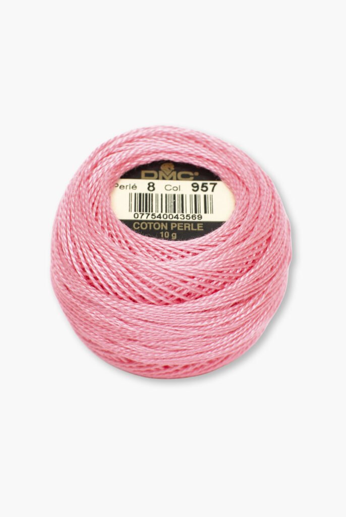 DMC Perlé No. 8 – Couleur 957 – 100% coton – 10 g de fil en pelote