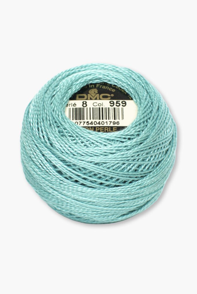 DMC Perlé No. 8 – Couleur 959 – 100% coton – 10 g de fil en pelote