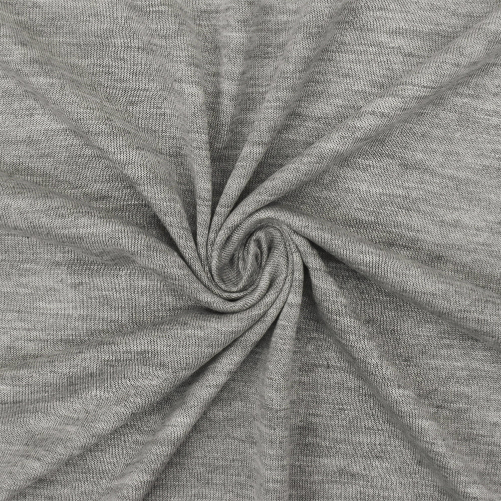Heather Simple Gray-Gray Stretch Rayon Jersey Knit Fabric