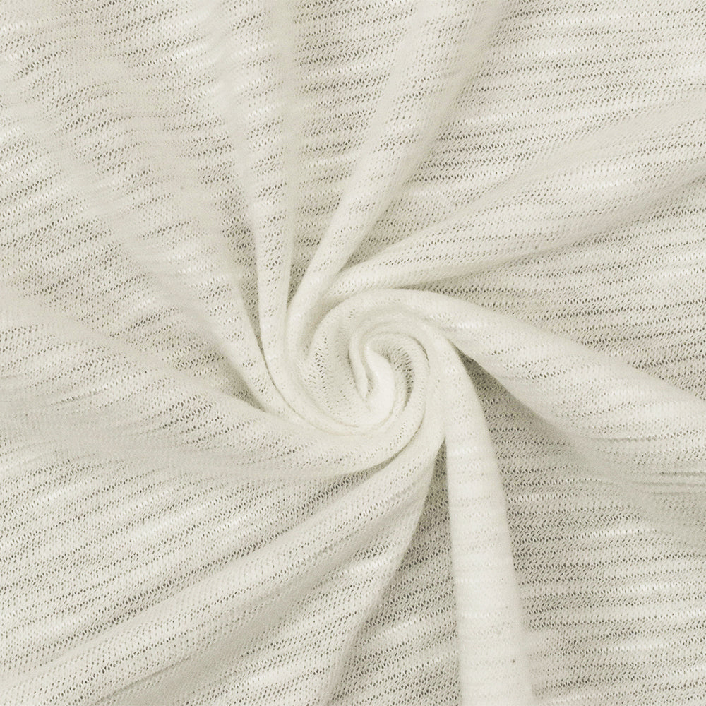 Ivory Slub Stretch Spandex Rayon Jersey Knit Fabric