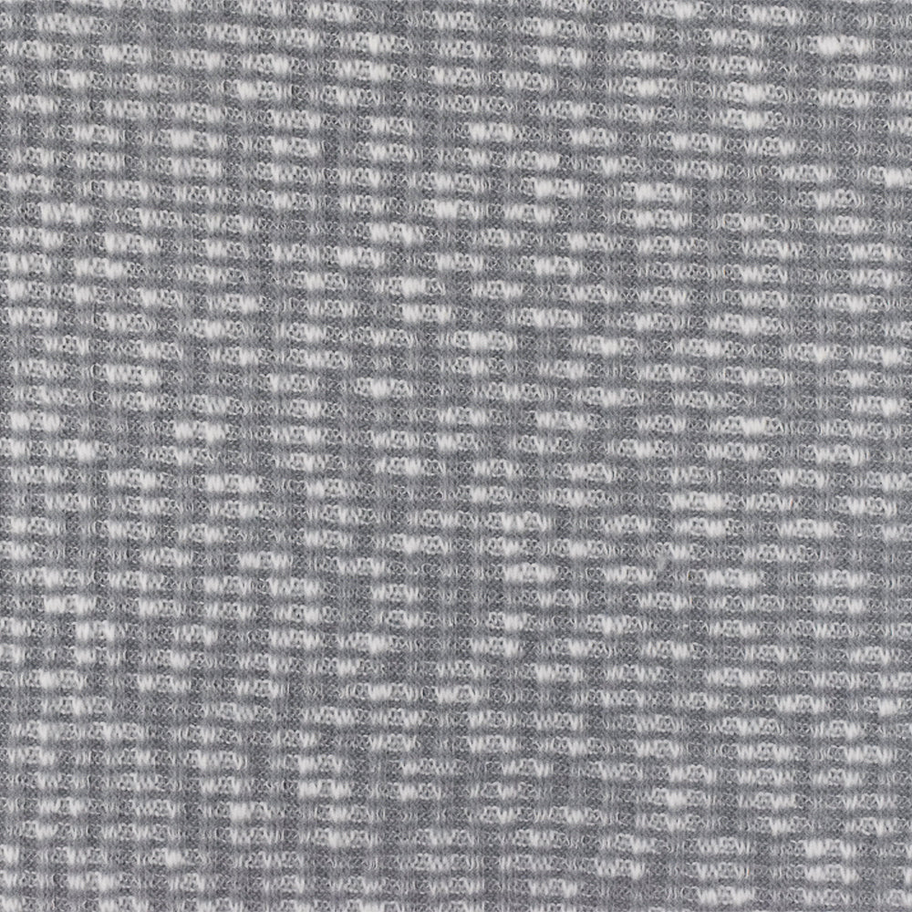 Glacier Gray-White Texture Stretch 3x2 Rib Knit Fabric