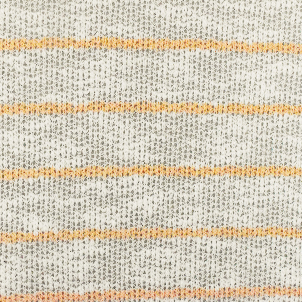 Apricot Orange-White Stripe Stretch Jersey Knit Fabric