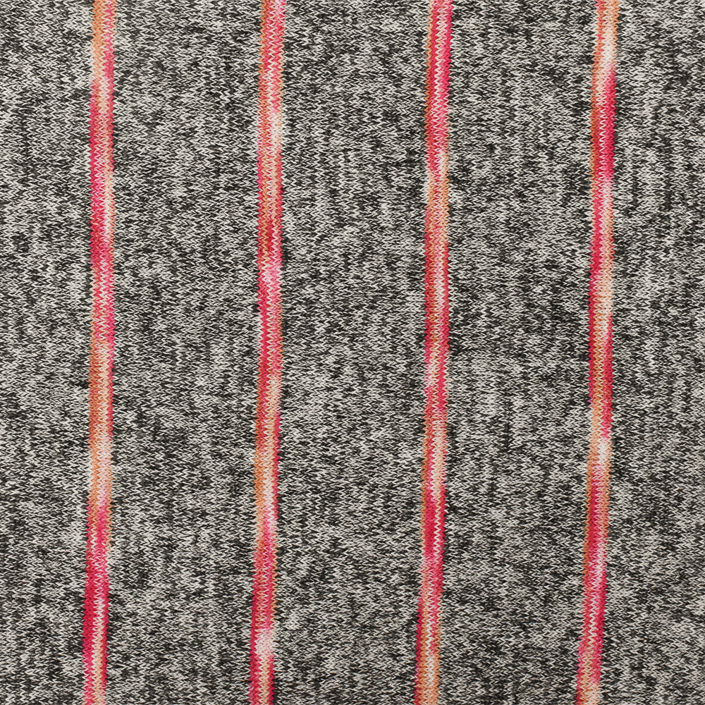 Hot Pink-Black-Multi Stripe Texture Stretch Jersey Knit Fabric