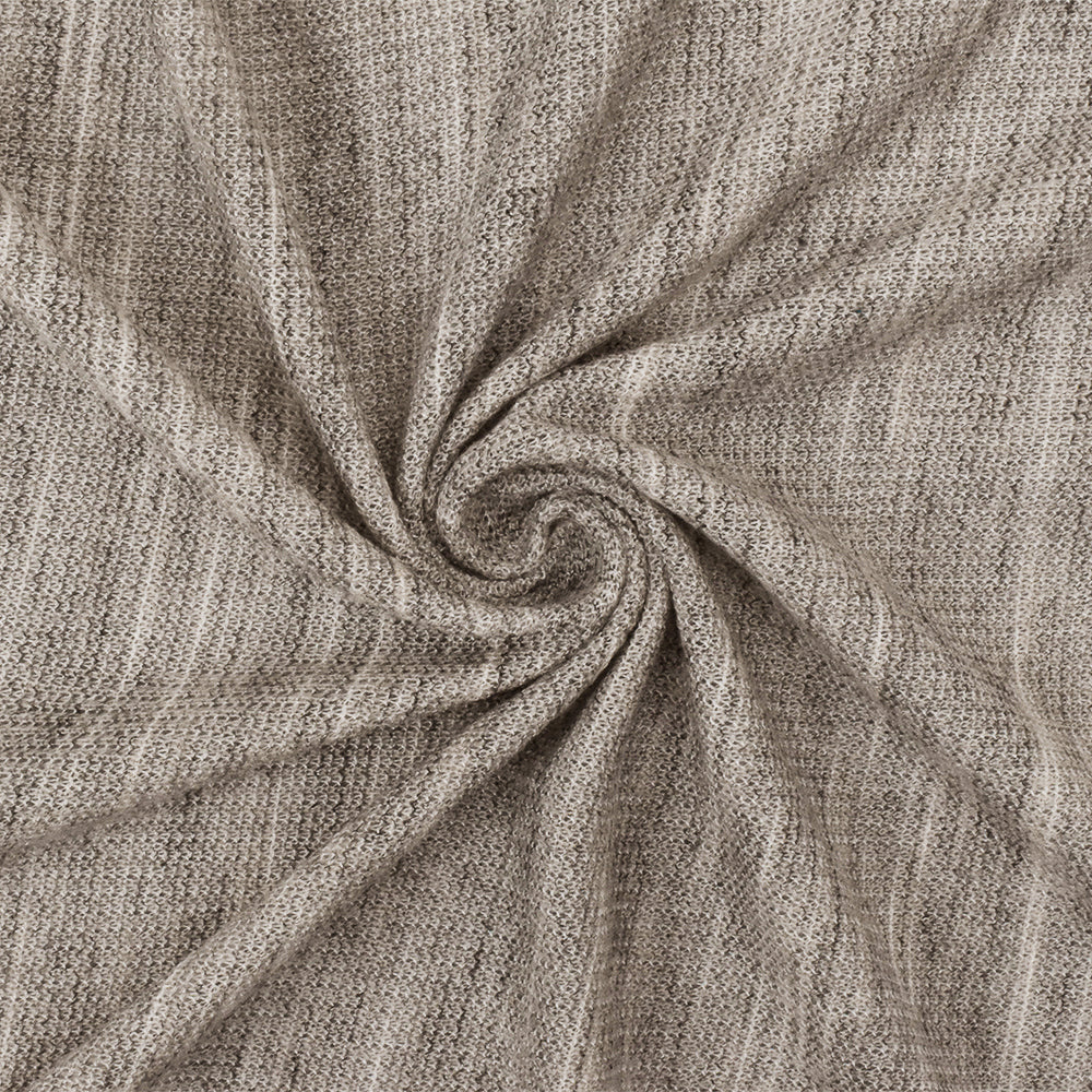 Light Beige-White-Gray Texture Poly Rayon Rib Knit Fabric