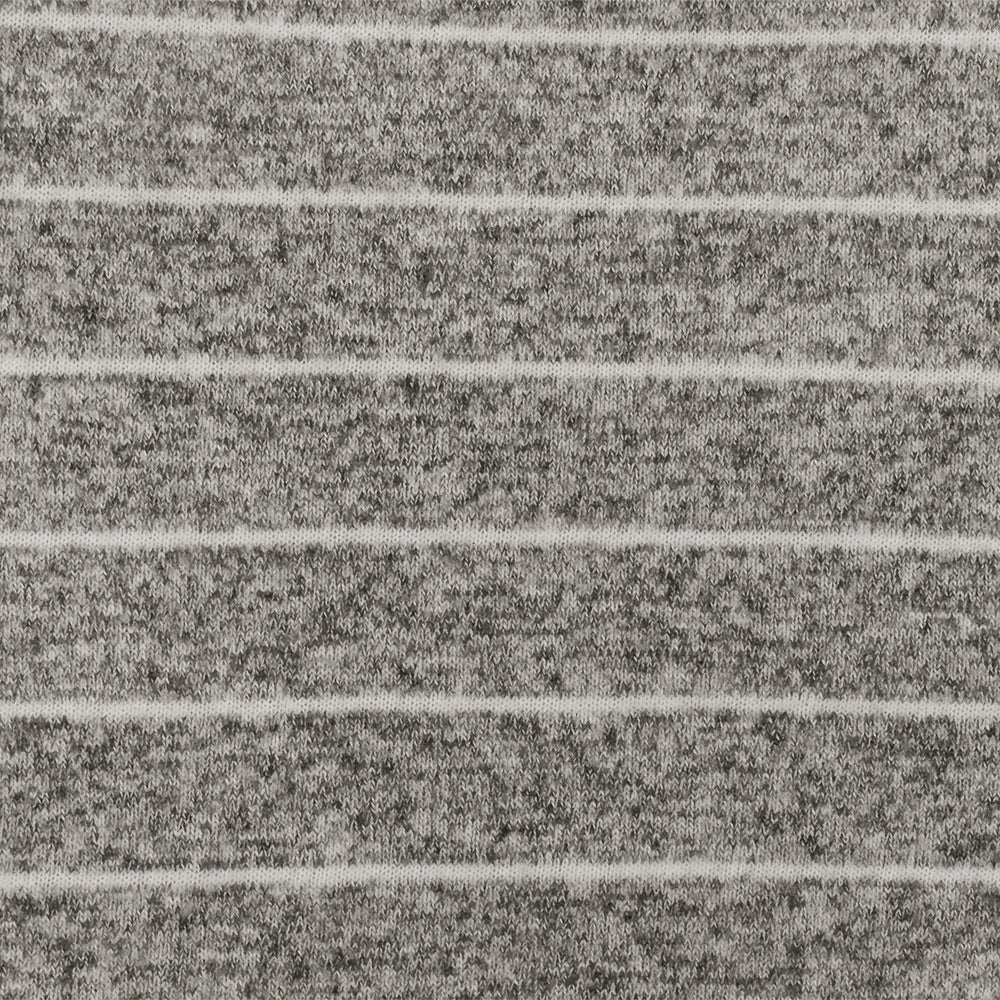 Soft White-Black-White Stripe Texture Stretch Brushed Jersey Knit Fabric