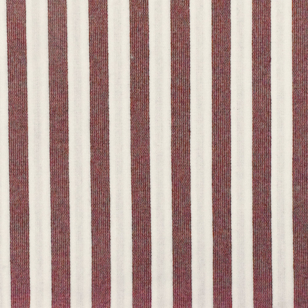 Maroon Red-White Stripe Stretch Poly Double Knit Activewear Fabric