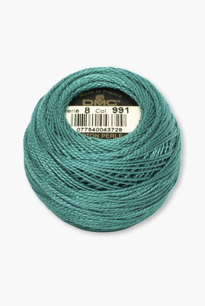 DMC Perlé No. 8 – Color 991 – 100% Cotton – 10 g Thread Ball